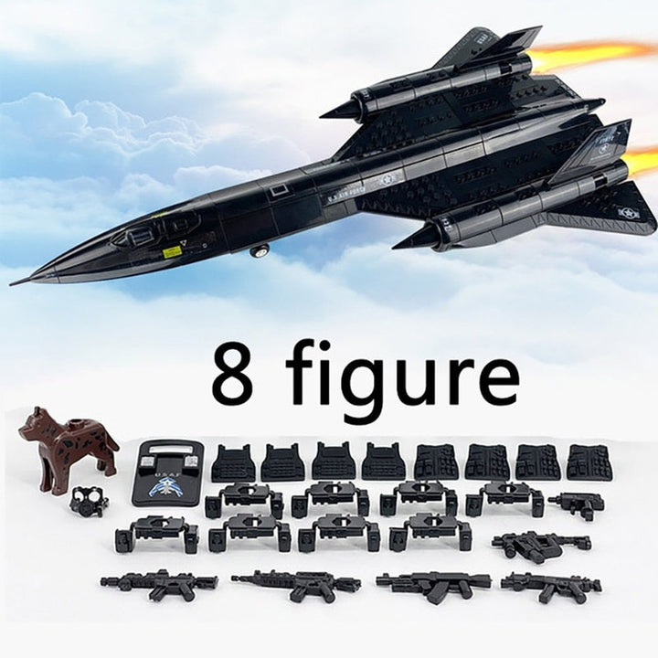 Moc SR-71 Blackbird Reconnaissance Aircraft Military Weapon Building Blocks Assembled Model Bricks Toys Children&#39;s Gifts Jurassic Bricks