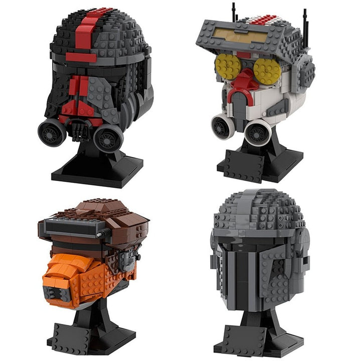 Moc Space Wars Hunter Samurai Helmet Building Blocks movies Helmet Boushh Collection Constructor Bricks Children Toy Gift Jurassic Bricks