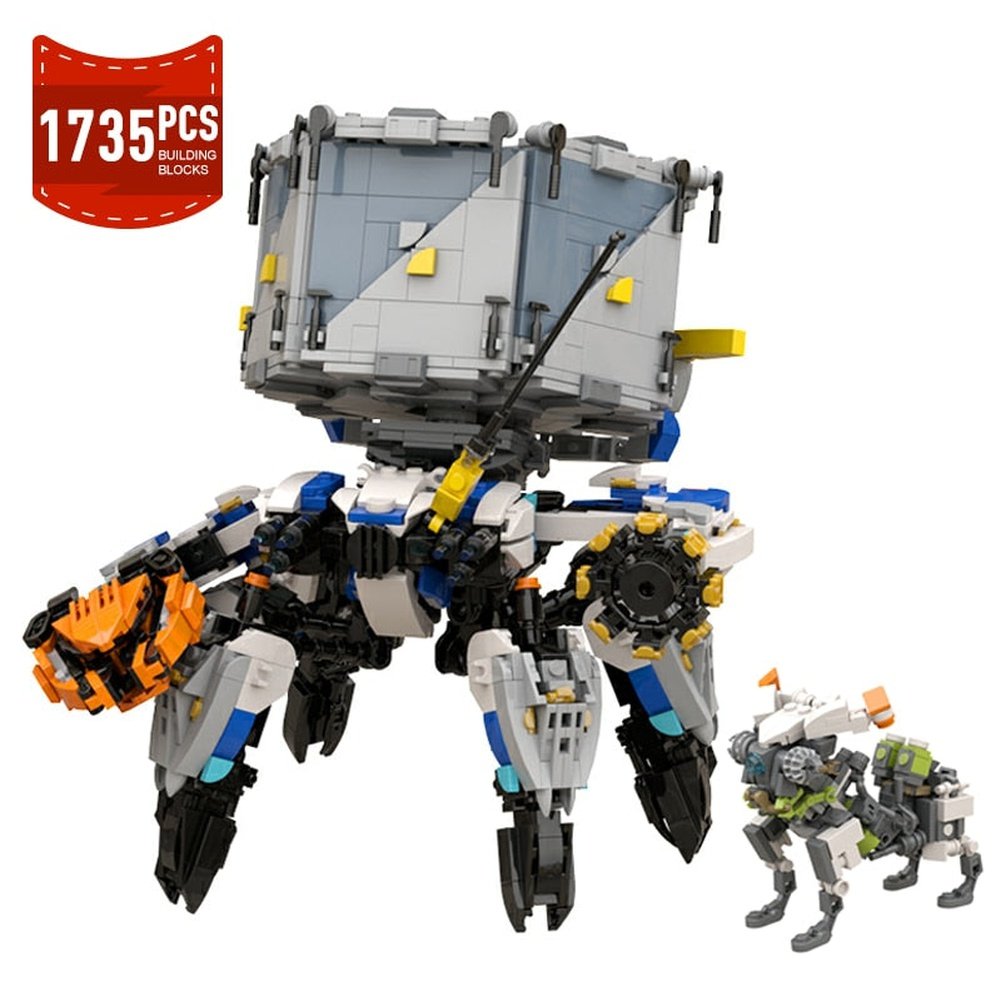 Moc horizon Zero Dawned Shell Walker wide-headed beast bricks building blocks Game action Figure Mech Monster Dragon toys gifts Jurassic Bricks