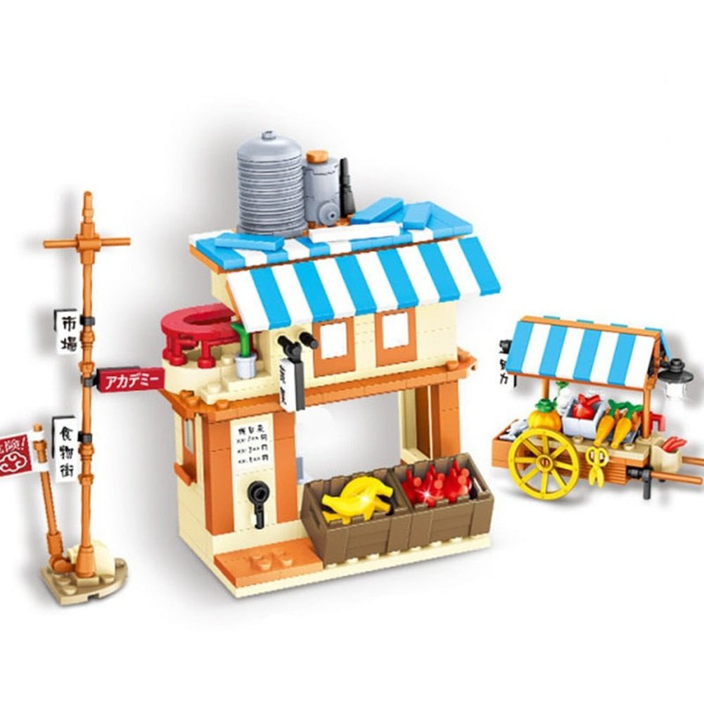 NEW 2022 Ramen Noodles House Shop Building Blocks Classic Model Sets Bricks Kids Kits Jurassic Bricks