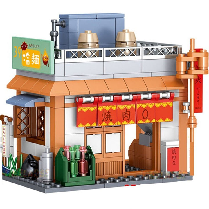 MOC NON LEGO NEW 2022 Ramen Noodles House Shop Building Blocks Classic Model Sets Bricks Kids Kits