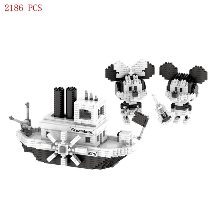 New 751 pcs building block toy Disney Mickey Minnie ship model building block girl boy toy gift Jurassic Bricks