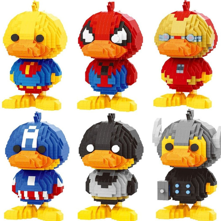 New Avengers Iron Man Duck a variety of cartoon model small building blocks puzzle set educational toy gift for children Jurassic Bricks