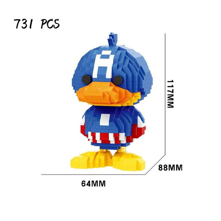 New Avengers Iron Man Duck a variety of cartoon model small building blocks puzzle set educational toy gift for children Jurassic Bricks