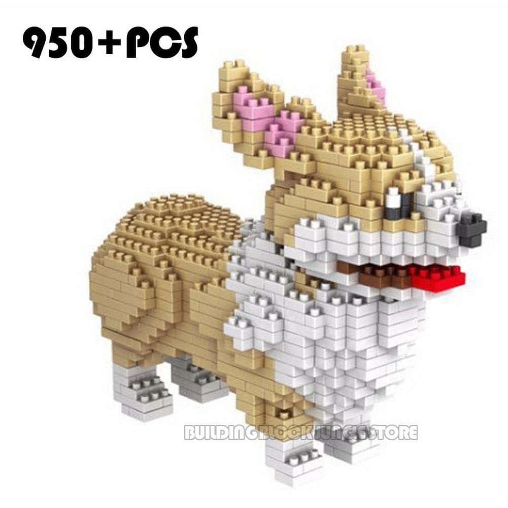 MOC NON LEGO New Cartoon Dog Mini Block Beagle Hound Schnauzer Dachshund Sheepdog DIY Building Brick Toy For Kids Box