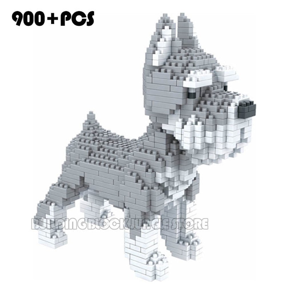 New Cartoon Dog Mini Block Beagle Hound Schnauzer Dachshund Sheepdog DIY Building Brick Toy For Kids Box Gift Jurassic Bricks