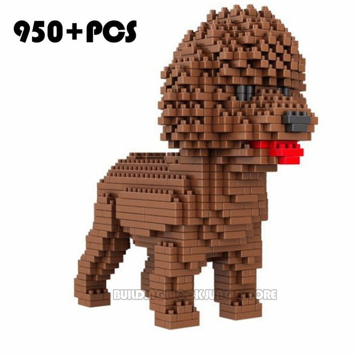 New Cartoon Dog Mini Block Beagle Hound Schnauzer Dachshund Sheepdog DIY Building Brick Toy For Kids Box Gift Jurassic Bricks