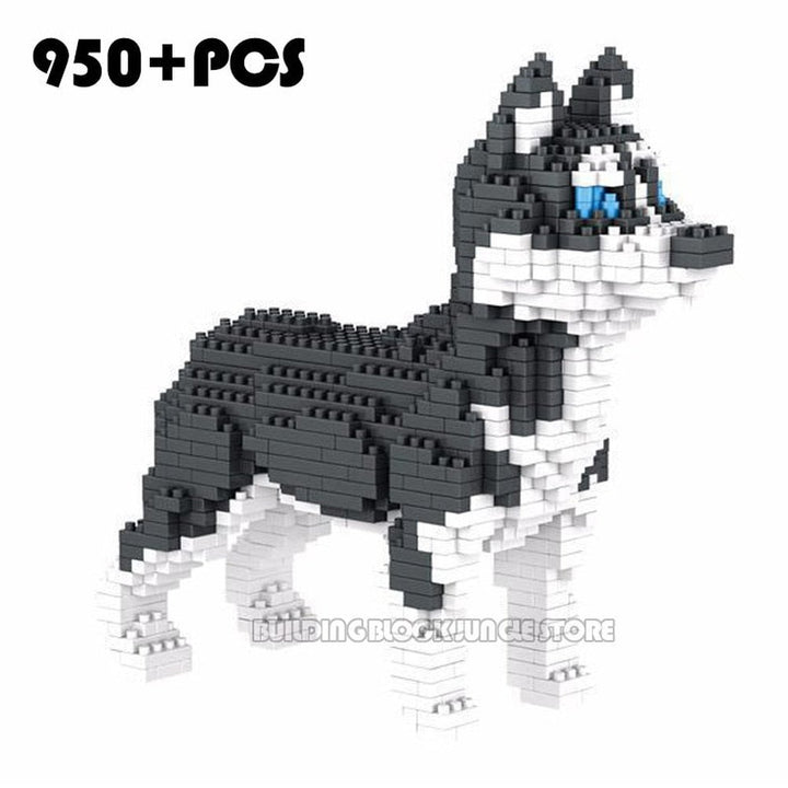 New Cartoon Dog Mini Block Beagle Hound Schnauzer Dachshund Sheepdog DIY Building Brick Toy For Kids Box Gift Jurassic Bricks