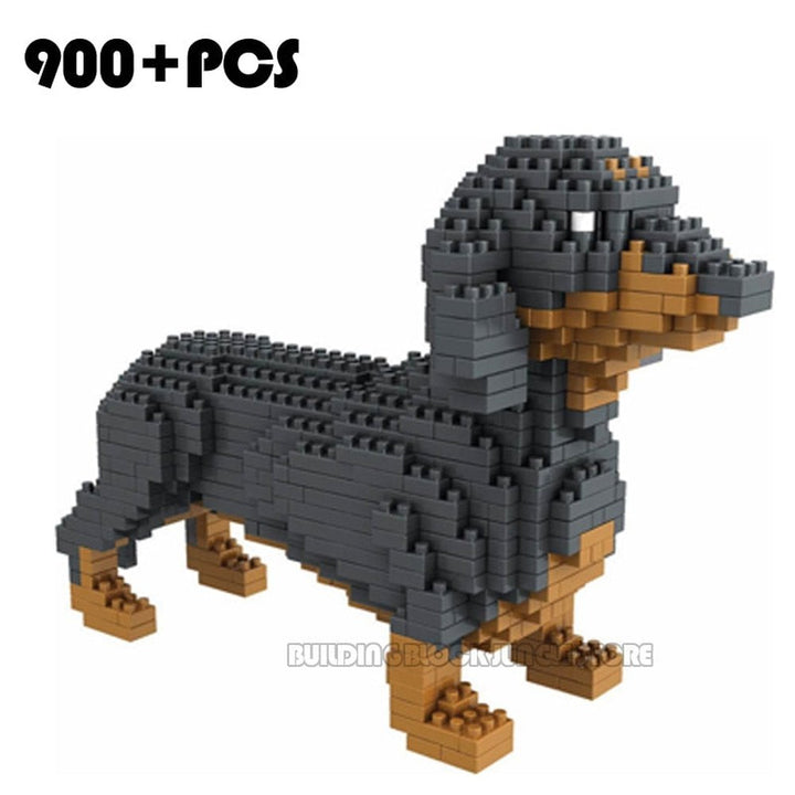 New Cartoon Dog Mini Block Beagle Hound Schnauzer Dachshund Sheepdog DIY Building Brick Toy For Kids Box Gift Jurassic Bricks