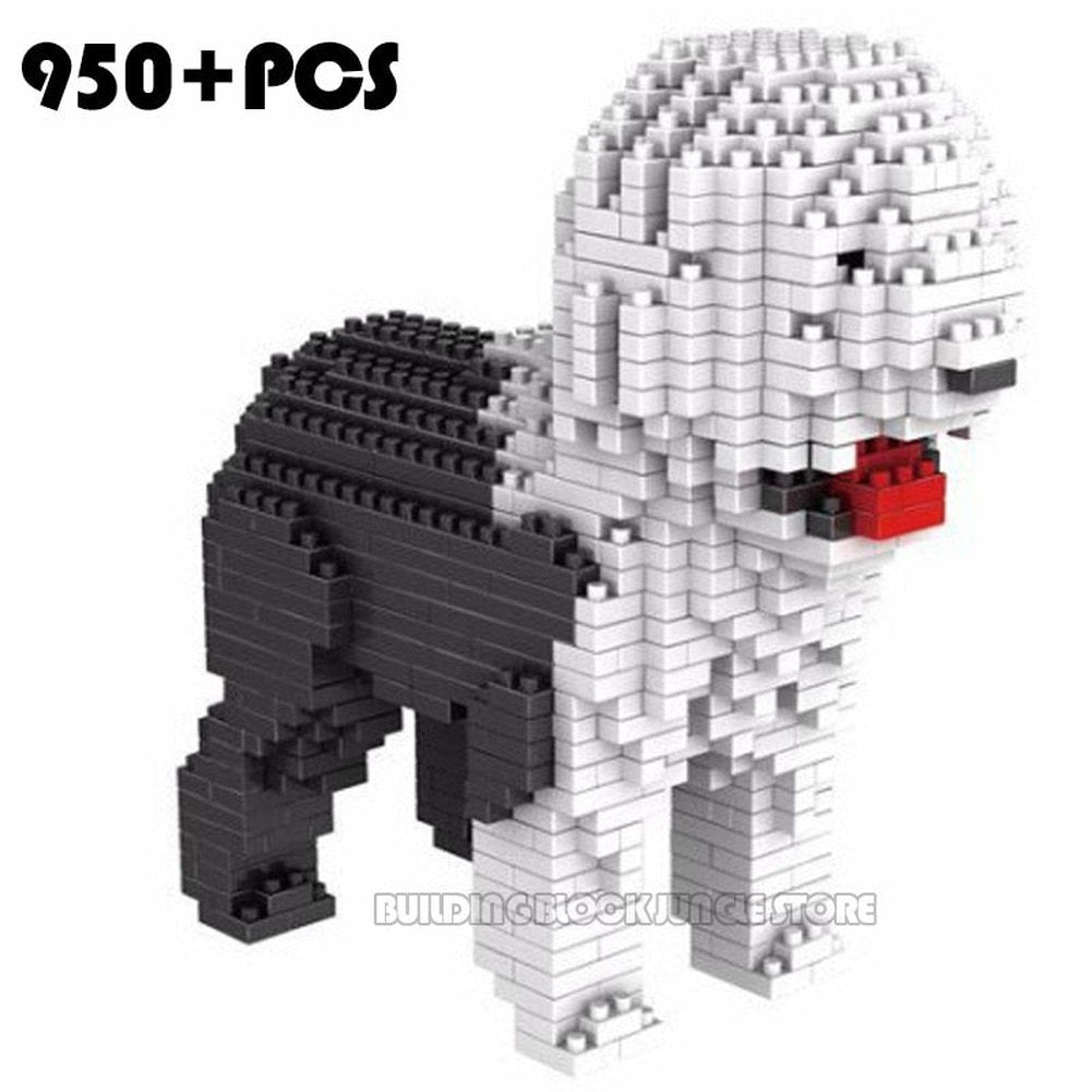 New Cartoon Dog Mini Block Beagle Hound Schnauzer Dachshund Sheepdog DIY Building Brick Toy For Kids Box Gift Jurassic Bricks