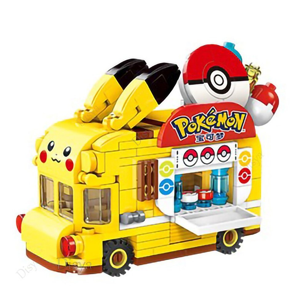 New Classic Anime Pokemon Center House Pikachu Greninja Mewtwo Charizard Venusaur Building Blocks Bricks Sets Model DIY Toy Gift Jurassic Bricks