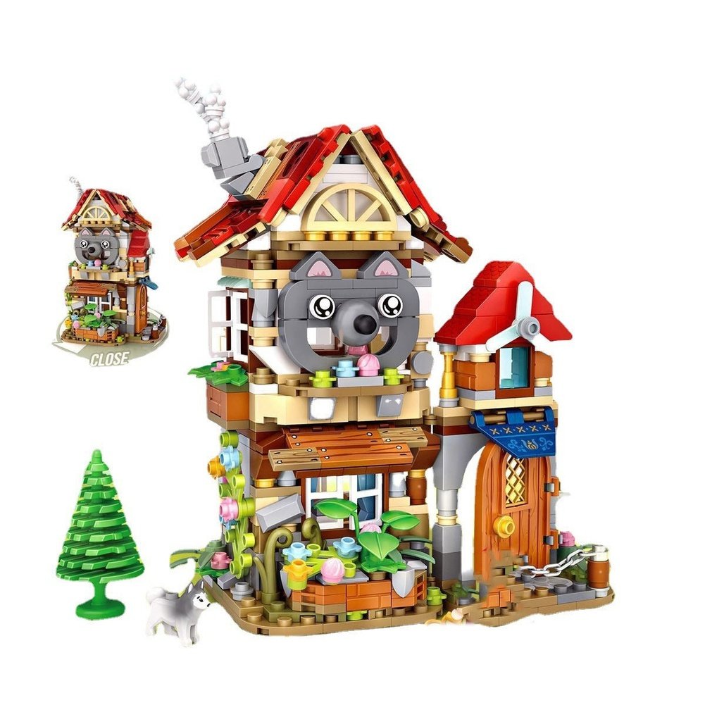 New Creative Sea Fish Food House Model Building Block MOC Retail Store With Figure Dolls Bricks Sets Boys Toys Kids Gifts Jurassic Bricks