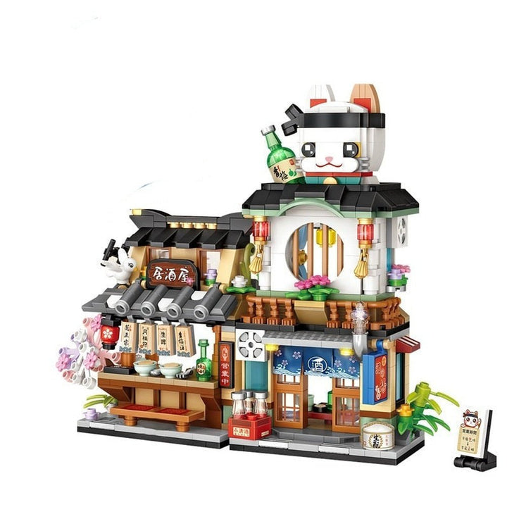 New Creative Sea Fish Food House Model Building Block MOC Retail Store With Figure Dolls Bricks Sets Boys Toys Kids Gifts Jurassic Bricks