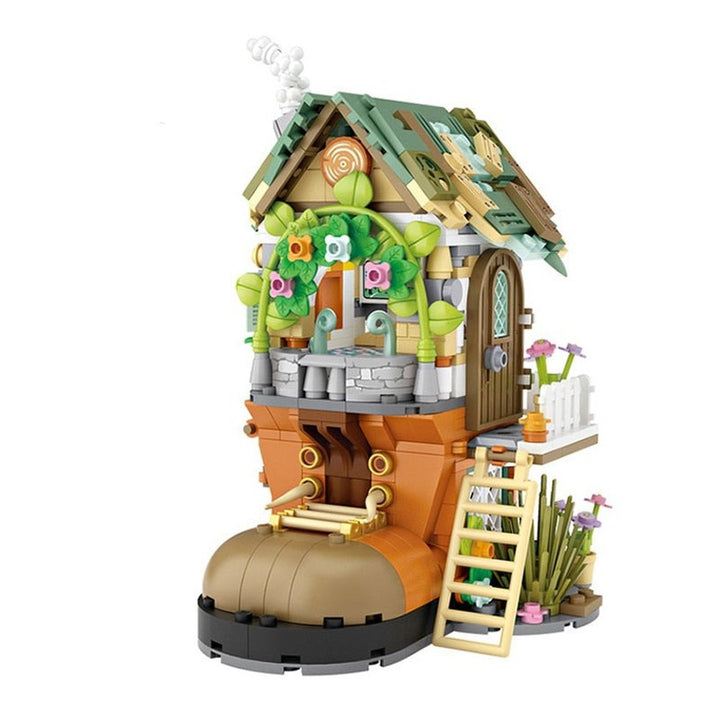 New Creative Sea Fish Food House Model Building Block MOC Retail Store With Figure Dolls Bricks Sets Boys Toys Kids Gifts Jurassic Bricks