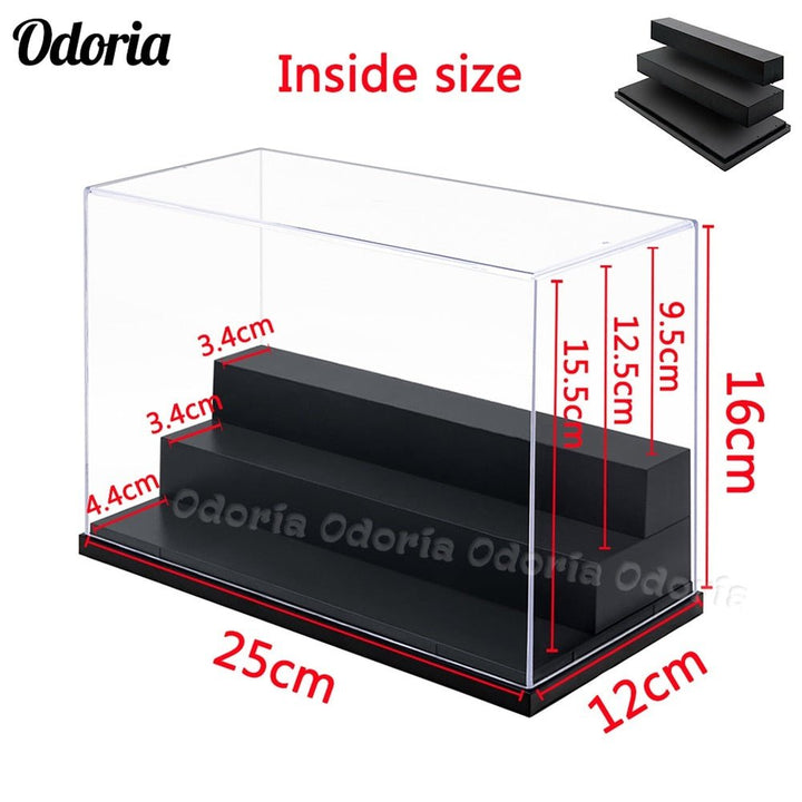 Odoria 1/2/3/4 Steps Acrylic Display Case Large Dustproof Clear Box Cabinet for 1/87 1/35 Action Figures Collectibles Model Jurassic Bricks