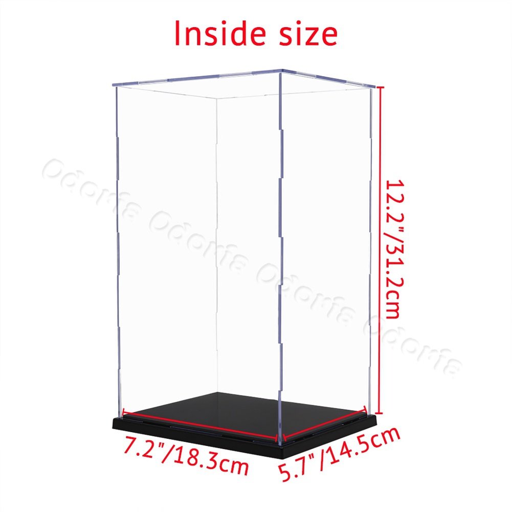 Odoria 21/24/31/37/40cm Acrylic Display Case Large Dustproof Clear Box Cabinet 1/87 1/35 Action Figures Collectibles Model Doll Jurassic Bricks