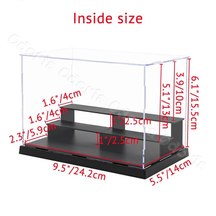 Odoria 21/24/31/37/40cm Acrylic Display Case Large Dustproof Clear Box Cabinet 1/87 1/35 Action Figures Collectibles Model Doll Jurassic Bricks