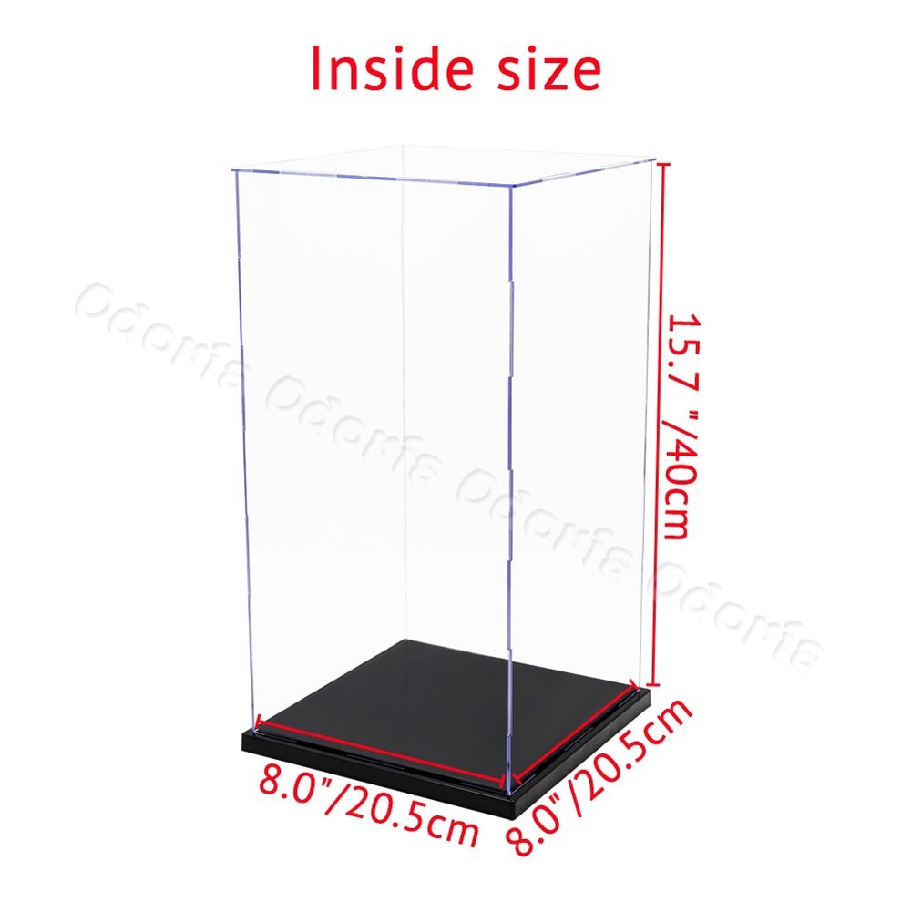 Odoria 21/24/31/37/40cm Acrylic Display Case Large Dustproof Clear Box Cabinet 1/87 1/35 Action Figures Collectibles Model Doll Jurassic Bricks