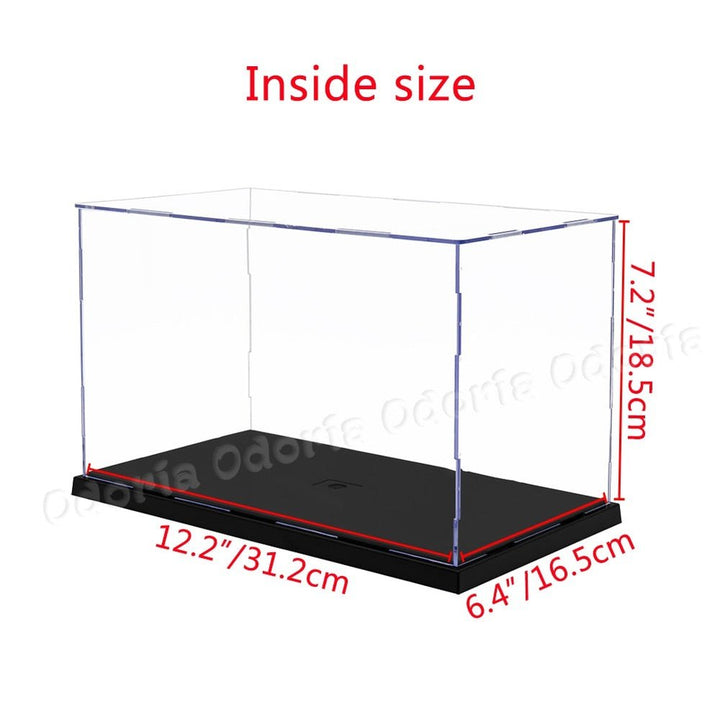 Odoria 21/24/31/37/40cm Acrylic Display Case Large Dustproof Clear Box Cabinet 1/87 1/35 Action Figures Collectibles Model Doll Jurassic Bricks