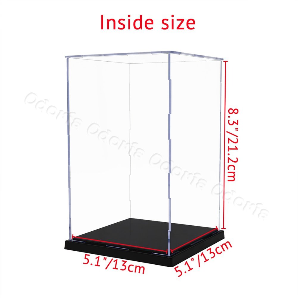 Odoria 21/24/31/37/40cm Acrylic Display Case Large Dustproof Clear Box Cabinet 1/87 1/35 Action Figures Collectibles Model Doll Jurassic Bricks