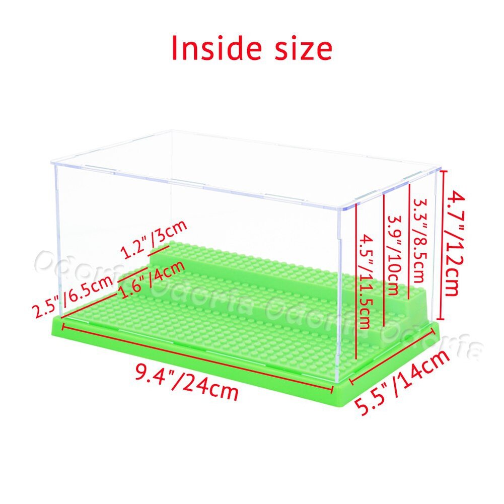 Odoria 3/4 Steps Building Blocks Bricks Acrylic Display Case Dustproof Clear Box Cabinet for Mini Figure City Moc Baseplates Jurassic Bricks