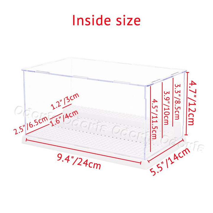 Odoria 3/4 Steps Building Blocks Bricks Acrylic Display Case Dustproof Clear Box Cabinet for Mini Figure City Moc Baseplates Jurassic Bricks