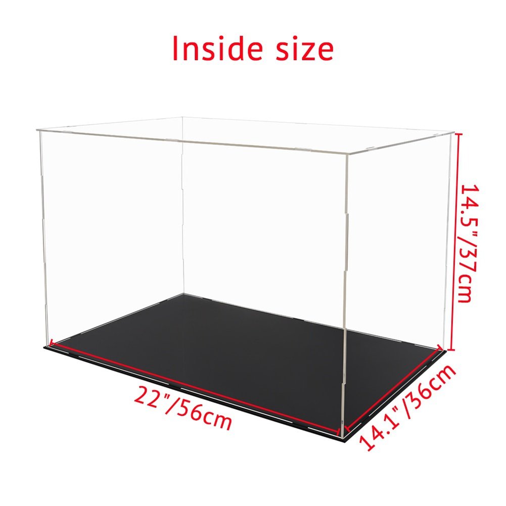 Odoria 30/35/43/52/56cm Large Acrylic Display Case Dustproof Clear Box Cabinet for Action Figure Collectibles Model Doll Scale Jurassic Bricks