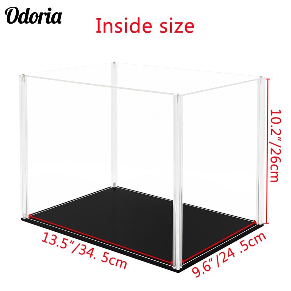 Odoria 34/40/51cm Sliding Door Acrylic Display Case Large Dustproof Clear Box Cabinet 1/87 1/35 Action Figure Collectibles Model Jurassic Bricks