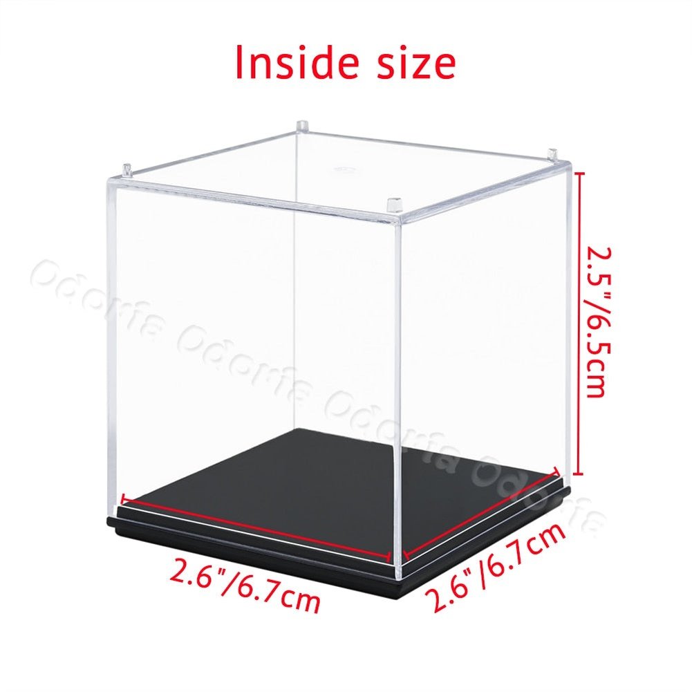 Odoria 7/9/14cm Small Acrylic Display Case Dustproof Clear Cube Box Anime Action Mini Figures Collectibles Doll 1:64 Car Model Jurassic Bricks