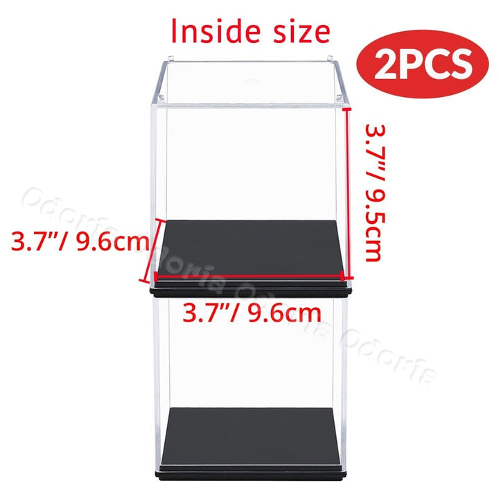 Odoria 7/9/14cm Small Acrylic Display Case Dustproof Clear Cube Box Anime Action Mini Figures Collectibles Doll 1:64 Car Model Jurassic Bricks