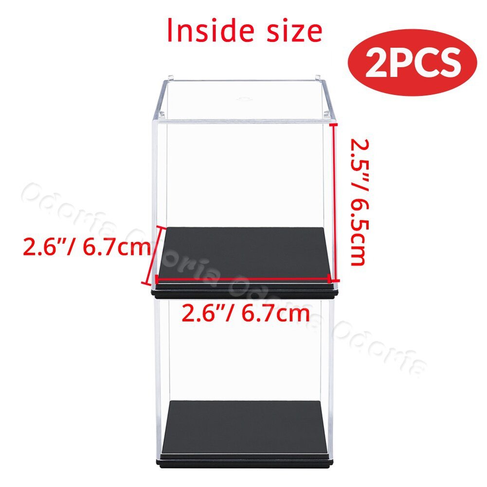 Odoria 7/9/14cm Small Acrylic Display Case Dustproof Clear Cube Box Anime Action Mini Figures Collectibles Doll 1:64 Car Model Jurassic Bricks