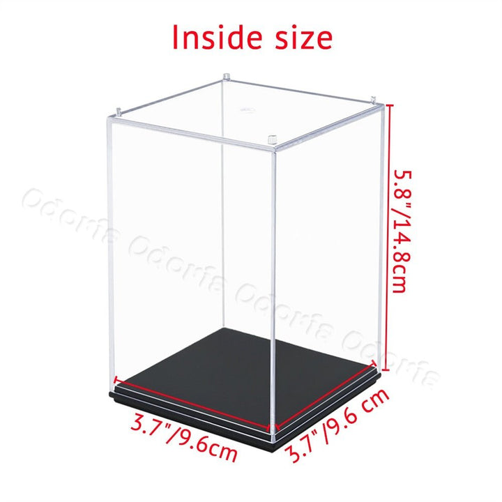 Odoria 7/9/14cm Small Acrylic Display Case Dustproof Clear Cube Box Anime Action Mini Figures Collectibles Doll 1:64 Car Model Jurassic Bricks