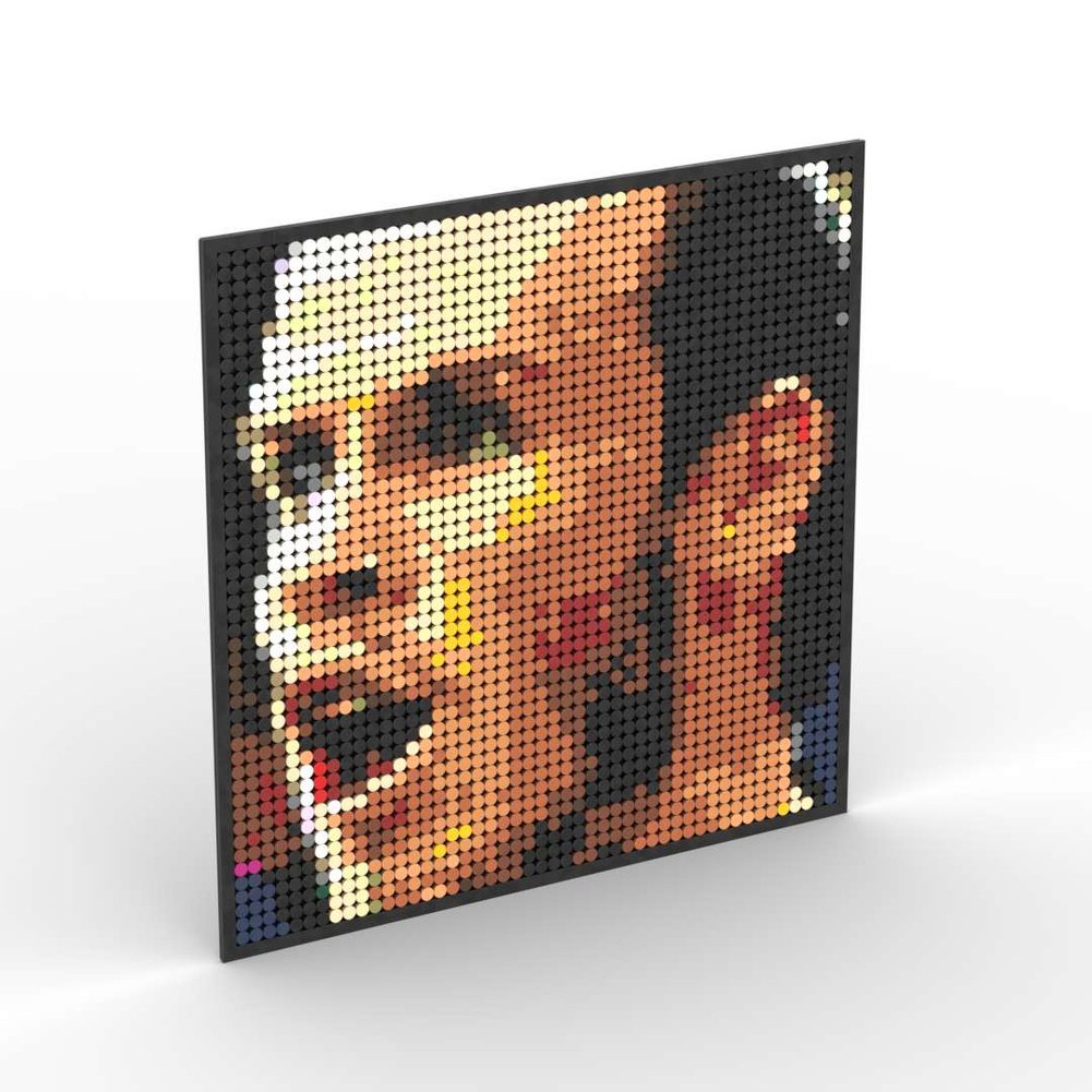 Pixel Art Mosaic Decoration Painting Building Blocks Football Sports Stars DIY Toy Children Birthday Gift Jurassic Bricks