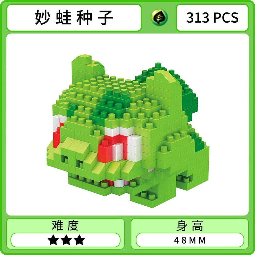 Pokemon Micro Building Blocks Squirtle Bulbasaur Charizard Blastoise Venusaur Charmander Gengar Abra Lapras Assembly Blocks Toys Jurassic Bricks