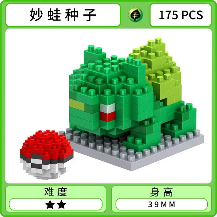 Pokemon Micro Building Blocks Squirtle Bulbasaur Charizard Blastoise Venusaur Charmander Gengar Abra Lapras Assembly Blocks Toys Jurassic Bricks