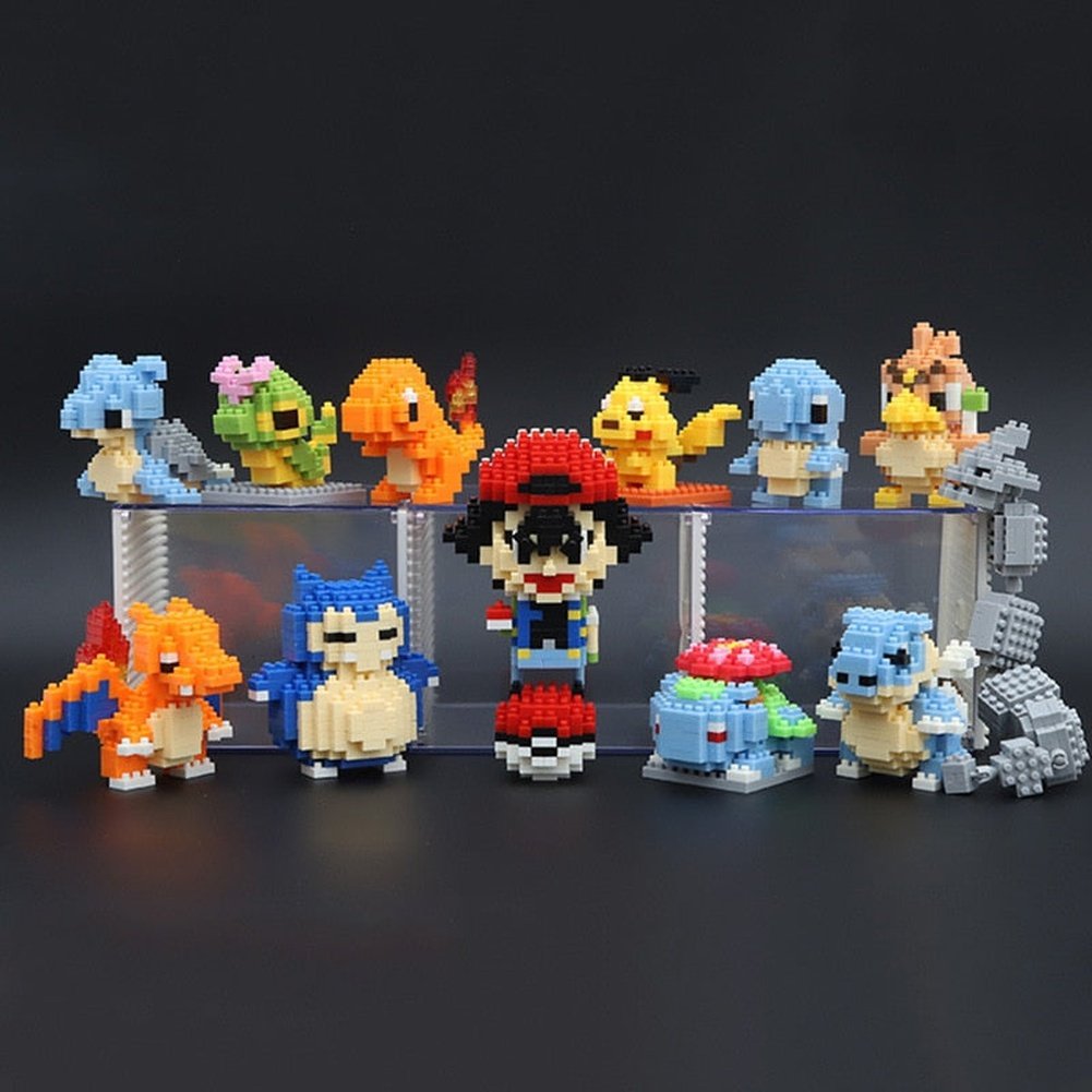 Pokemon Micro Building Blocks Squirtle Bulbasaur Charizard Blastoise Venusaur Charmander Gengar Abra Lapras Assembly Blocks Toys Jurassic Bricks