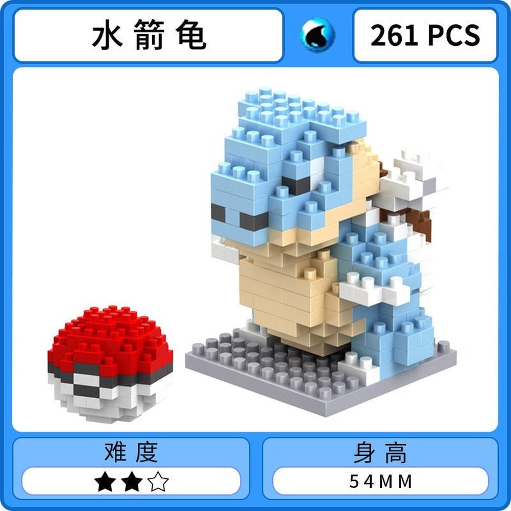 Pokemon Micro Building Blocks Squirtle Bulbasaur Charizard Blastoise Venusaur Charmander Gengar Abra Lapras Assembly Blocks Toys Jurassic Bricks