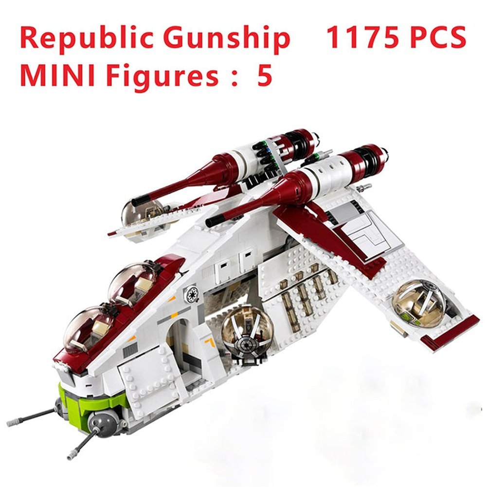 MOC NON LEGO 1175 PCS Star Plan Republic Gunboat Set Compatible 75021 05041 Building Block Ship DIY Toys    50002