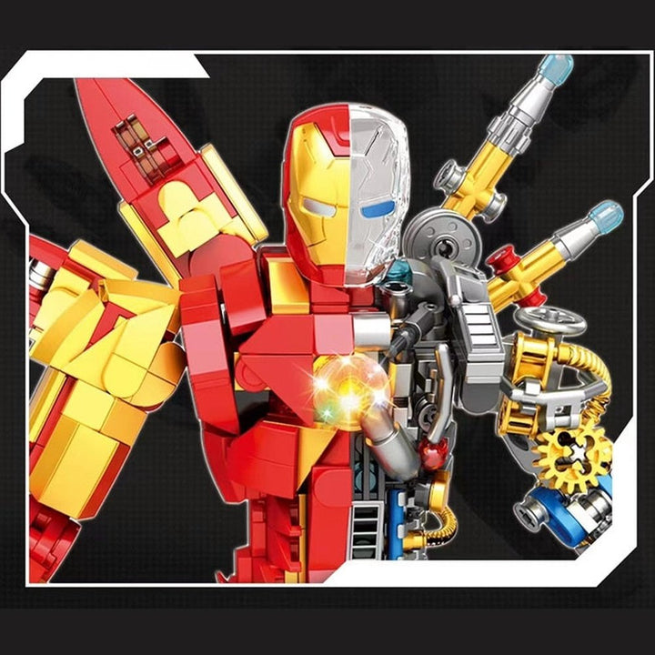 MOC  Compatible  935PCS Half Perspective Machine Iron Heroes Display Book Ideas Figures Super Hero Avengers Building Block Toy Iron Man Boy Creative Child  Fun Game Building Block Toy