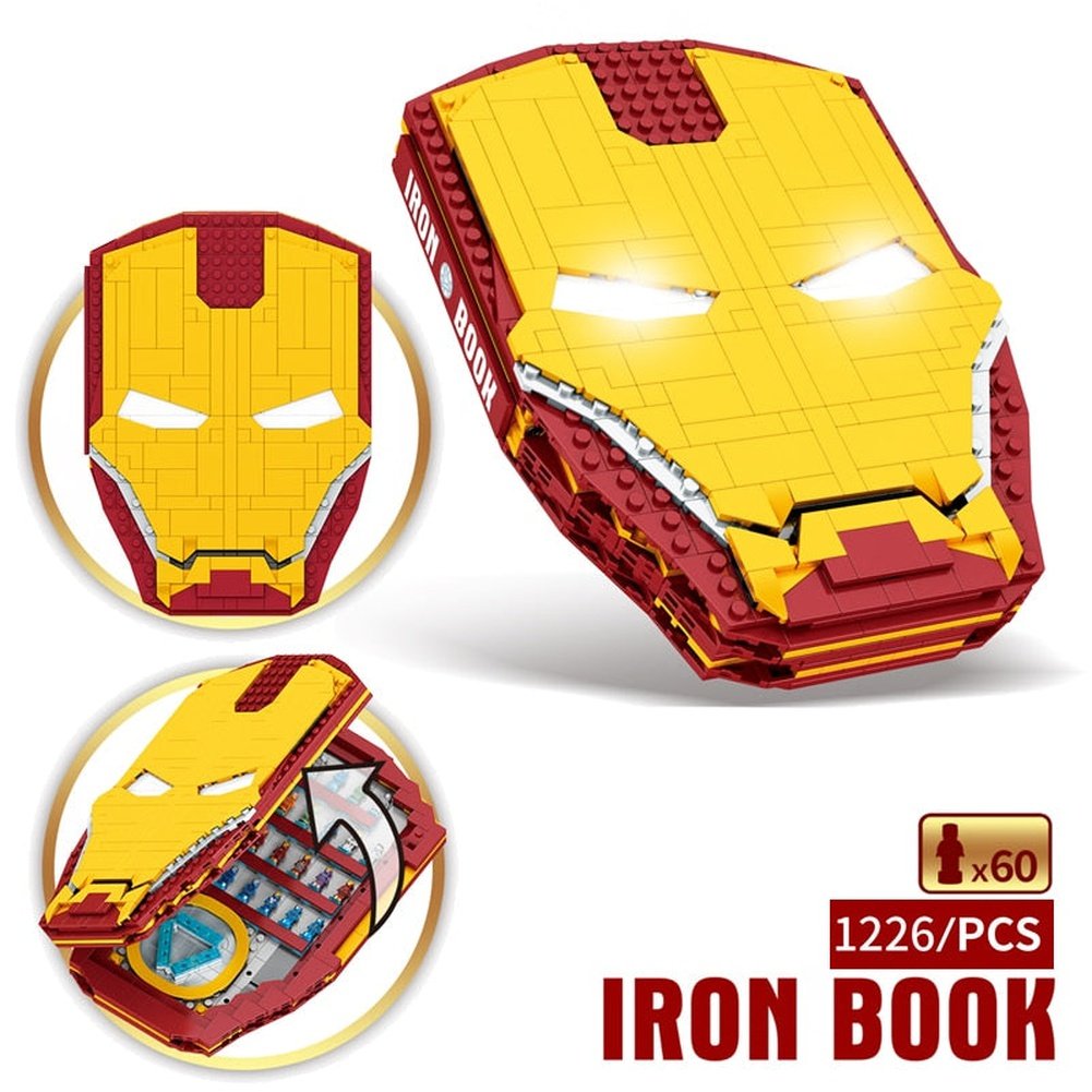 MOC  Compatible  935PCS Half Perspective Machine Iron Heroes Display Book Ideas Figures Super Hero Avengers Building Block Toy Iron Man Boy Creative Child  Fun Game Building Block Toy