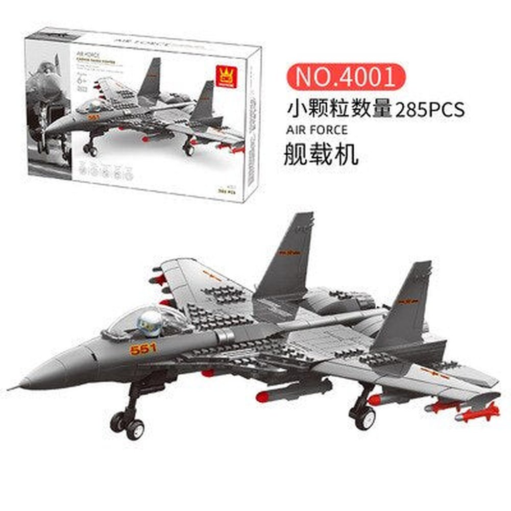 MOC NON LEGO Modern Soldier Planes Gunship Fighters Model Building Blocks Airplane  Toys Technical