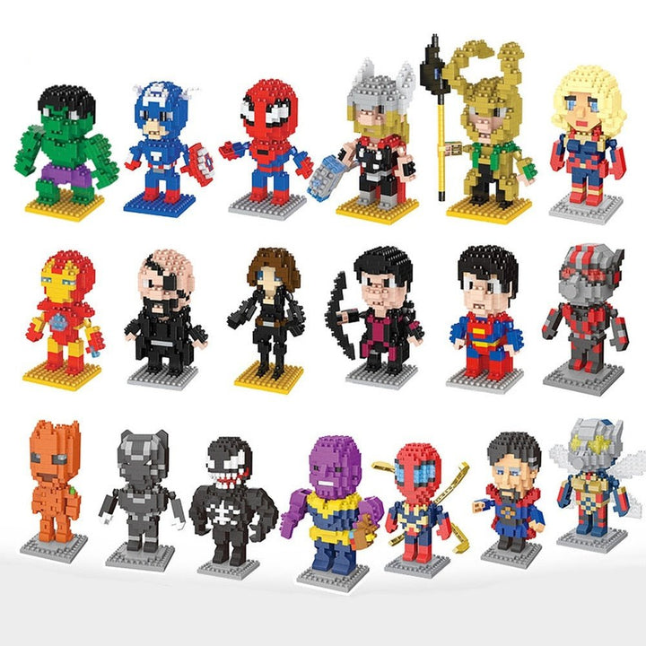 MOC NON  Block Cartoon Anime Super Hero Avengers Superhero Iron Man Captain America Spider Toy DIY Building Bouwstenen Speelgoed