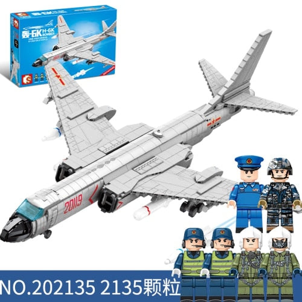 MOC NON LEGO Modern Soldier Planes Gunship Fighters Model Building Blocks Airplane  Toys Technical