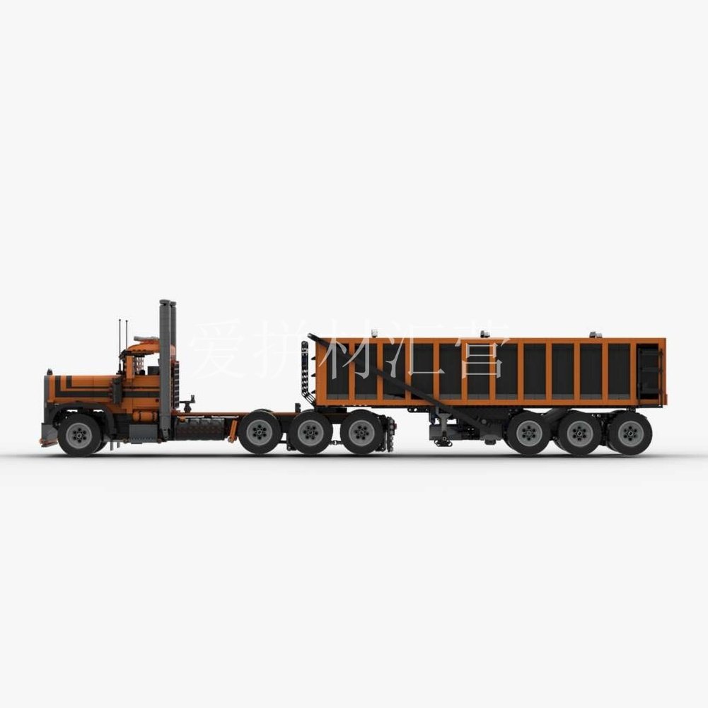 MOC  Compatible  MOC-4783 1:17 dump trailer is suitable for various truck head remote control motor electric assembly blocks 1410pcs