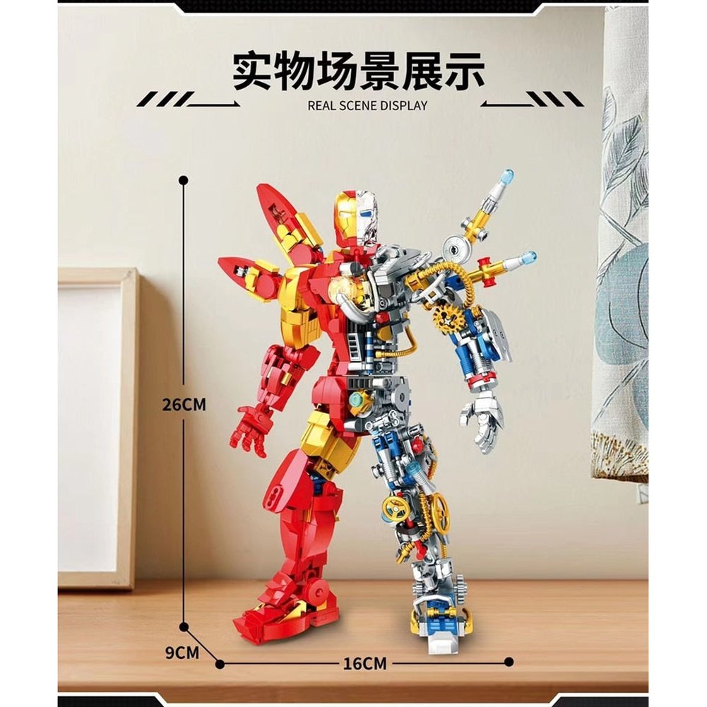 MOC  Compatible  935PCS Half Perspective Machine Iron Heroes Display Book Ideas Figures Super Hero Avengers Building Block Toy Iron Man Boy Creative Child  Fun Game Building Block Toy