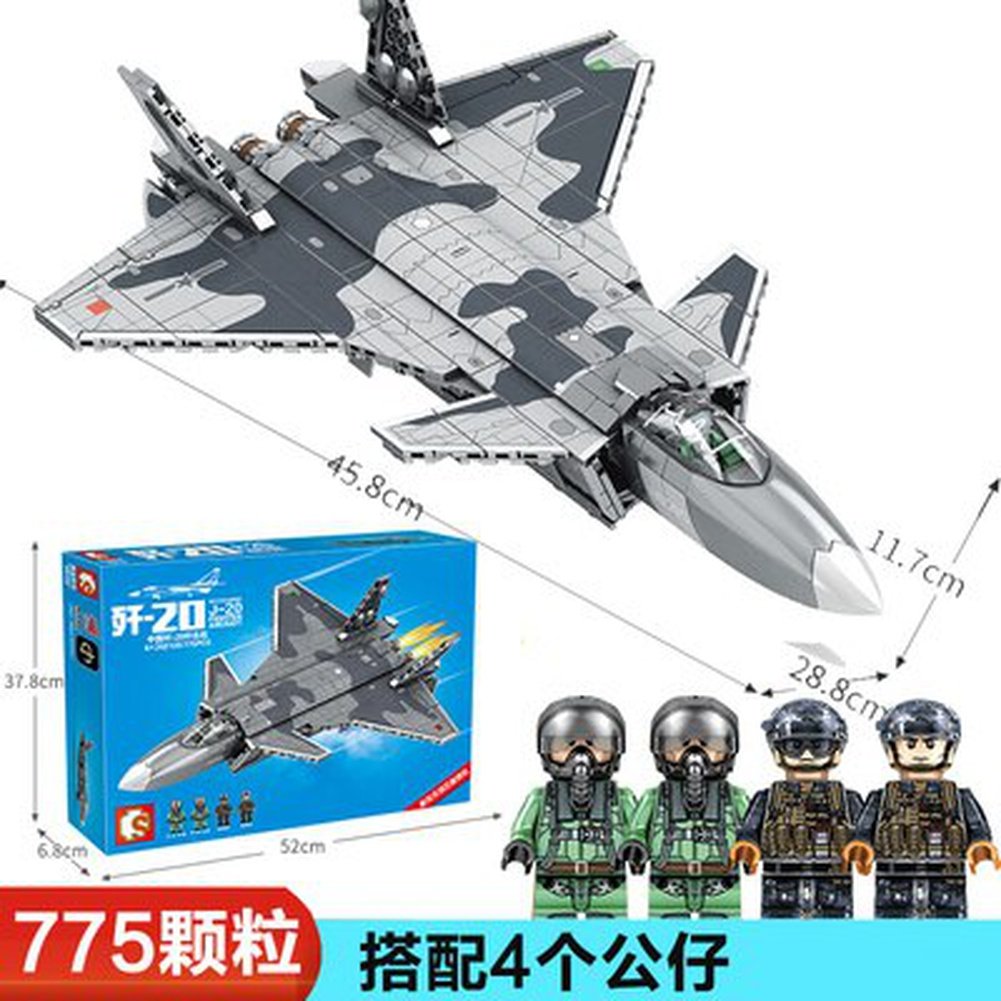 MOC NON LEGO Modern Soldier Planes Gunship Fighters Model Building Blocks Airplane  Toys Technical