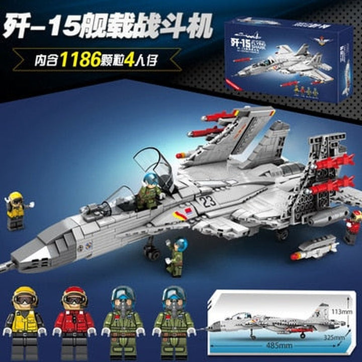 MOC NON LEGO Modern Soldier Planes Gunship Fighters Model Building Blocks Airplane  Toys Technical