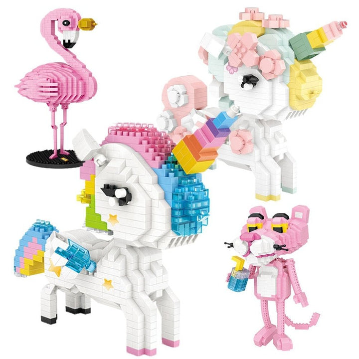 MOC NON LEGO Building Blocks Animal Unicorn Tiger Flamingo Cat Beautiful Maiden Deer Baby Suitable For Girls Over 12 Years Old