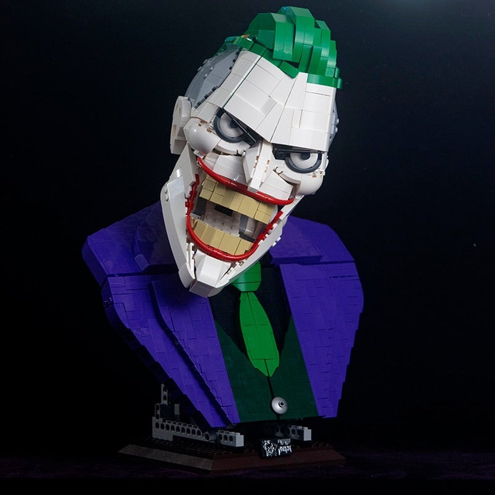 MOC NON LEGO SY7599 Evil Clown Dark Knight Joker Remote Control  Joker Motorized Head Building Blocks 1478 pcs