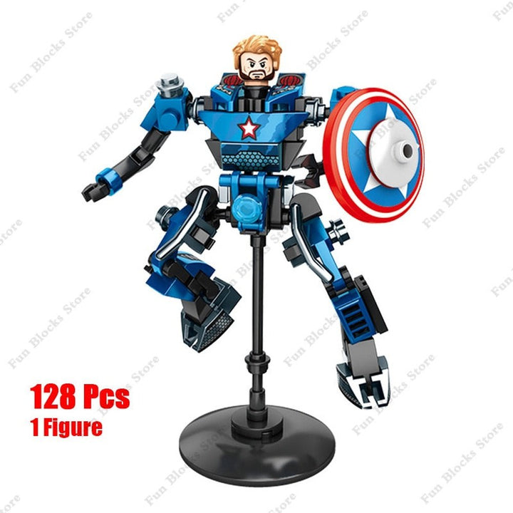 MOC  Compatible  2 IN 1 Super Hero Movie Avengers Clan Transforming Mecha Motoycle Model Building Blocks Bricks Sets Classic Dolls Kids Toys Gits